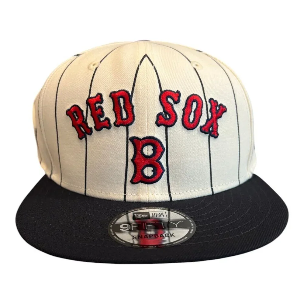 New Era Boston Red Sox Throwback Pinstripe 9FIFTY Snapback Hat Cap - Picture 4 of 8